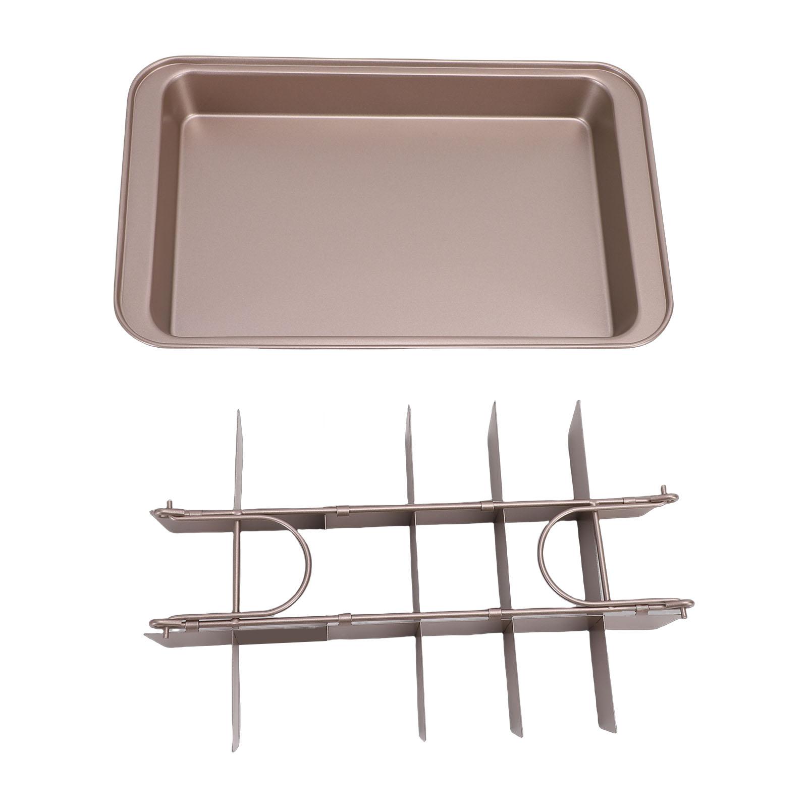 Koogeelife Brownie Pan With Divider Carbon Steel 18 Pre Cut Nonstick Baking Pan Bakeware Tray For Oven Baking Muffin And Cupcake