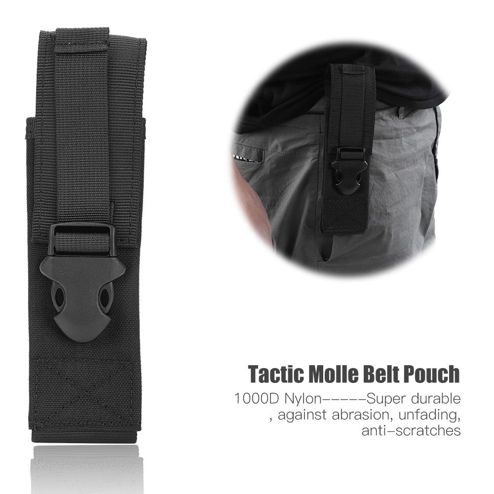 Portable Utility Outdoor Military Tactic Molle Belt Pouch Flashlight Storage Bag(Black)