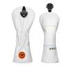 Golf Head Cover Simple Design Birdie Embroidery High-quality Leather Driver Fairway Wood Utility Hybrid Club Set White