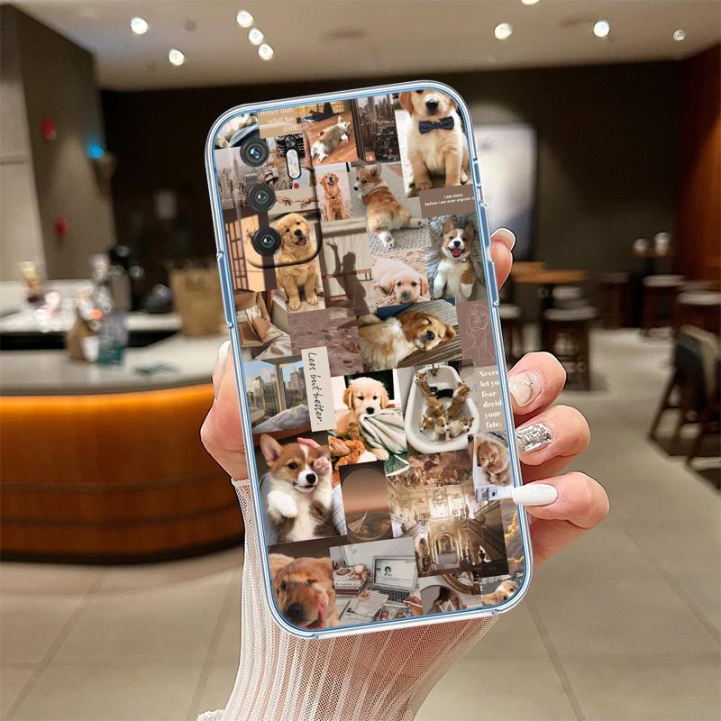 RE20 Niedlicher Corgi Hund Transparente Handyhülle für Motorola Moto G7 G8 G9 G84 G85 G73 G24 G15 Z2 Play Power Plus