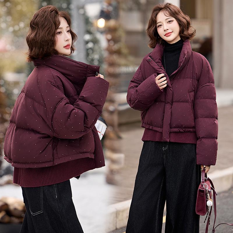 

Женская модная теплая куртка пуховик со стойкой воротником - Зимний стеганый стиль S (90-115 Jin)