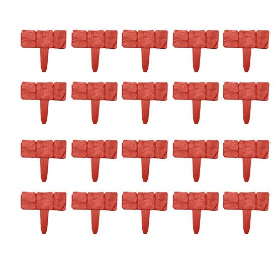 Imitation Stone Garden Fence, Garden Landscape Edging Border, Interlocking Plastic Retaining Edging Border, Decorative Picket Panels for Flower Bed