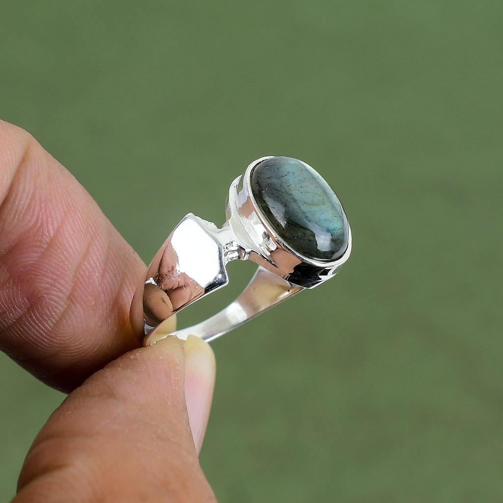 Labradorite Ring 925 Sterling Silver Ring Natural Gemstone Jewelry Labradorite Jewelry Handmade Ring Gift For Father Available In Ring Size