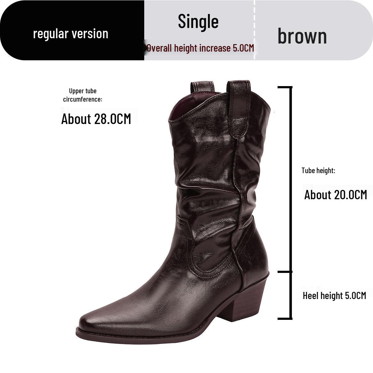 

Женские ретро челси ботинки большого размера на массивном каблуке, с V-образным вырезом и острым носком - черные ботильоны в западном стиле (Размеры 41-43). EU 35