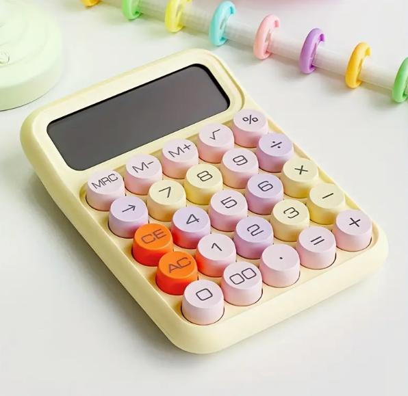 

1 mechanical calculator with 12-bit LED display screen, suitable for office, school and home. Size fits all&Plastic жёлтый