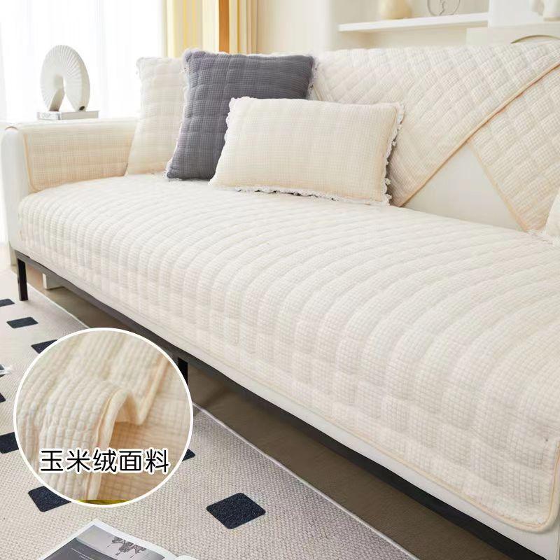 Modern Simple Sofa Cover Cotton Non-Slip Living Room Sofa Cushion Fabric Dust-Proof Furniture Protection Cushion Universal