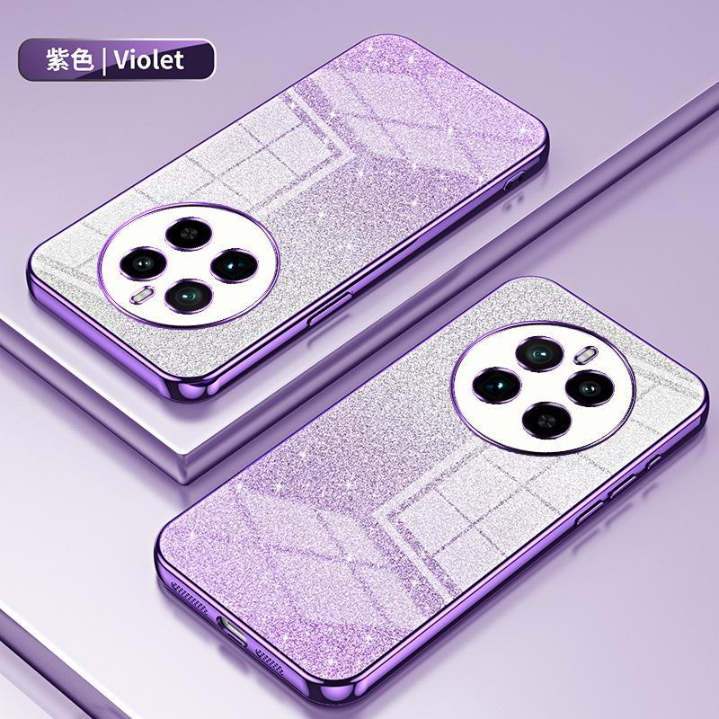 Applicable To OPPO Realme14Pro + Electroplated Glitter Mobile Phone Case True Me GT7 Transparent NEO8 Protective Case