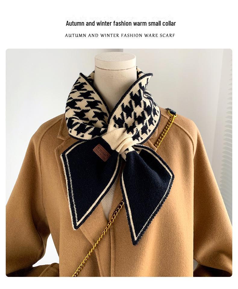 Damen Hahnentritt Schal - Koreanischer Stil, Herbst/Winter, Warmer & Niedlicher Kragen, 2022 Erweiterte Kollektion