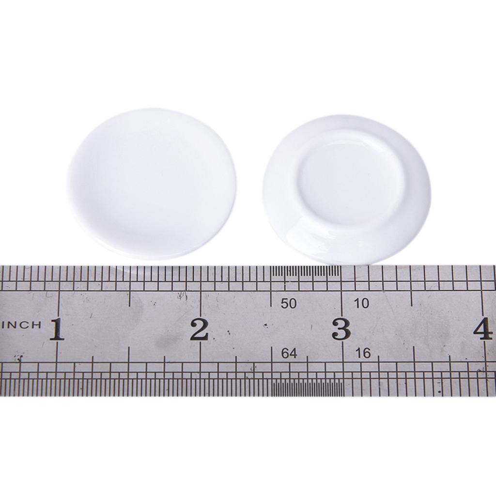 5pcs Dollhouse Miniature White Ceramic Food Plates Kitchen