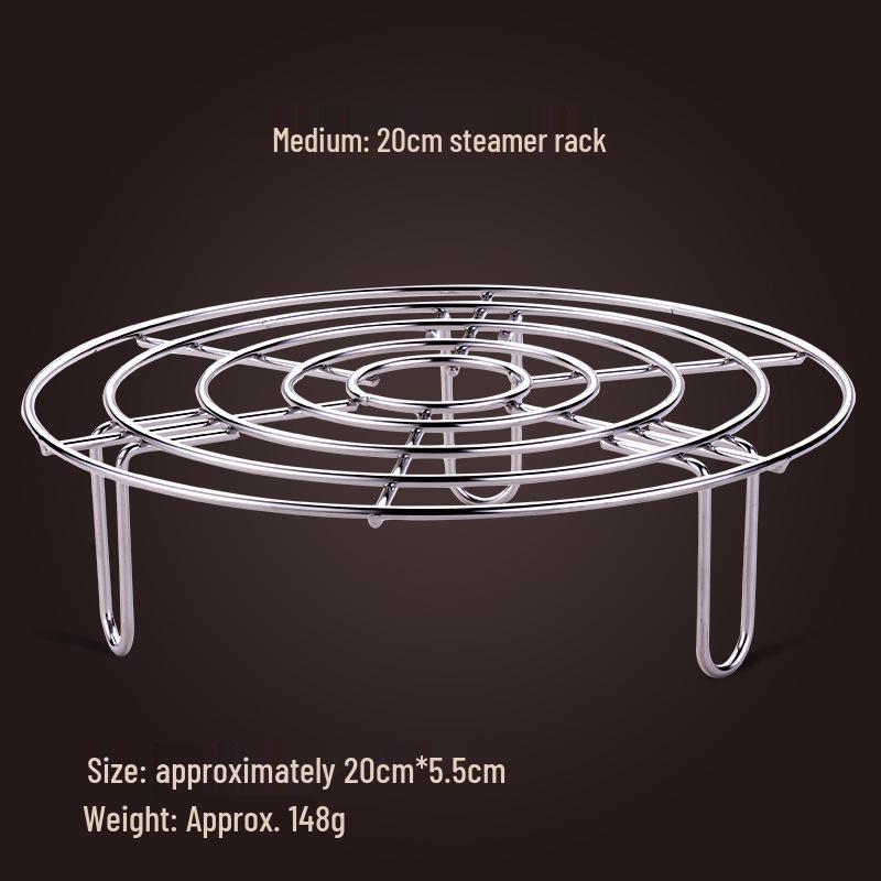 304 Stainless Steel Steaming Rack for Rice Cooker - Waterless Heat, Versatile Bun Steamer with High Legs.
