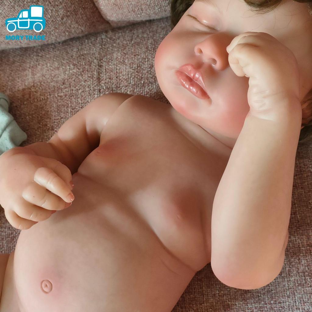 Morytrade Baby Doll Reborn Doll 45cm Měkký materiál Koupání Péče o děti Praktika péče o děti (Spící)