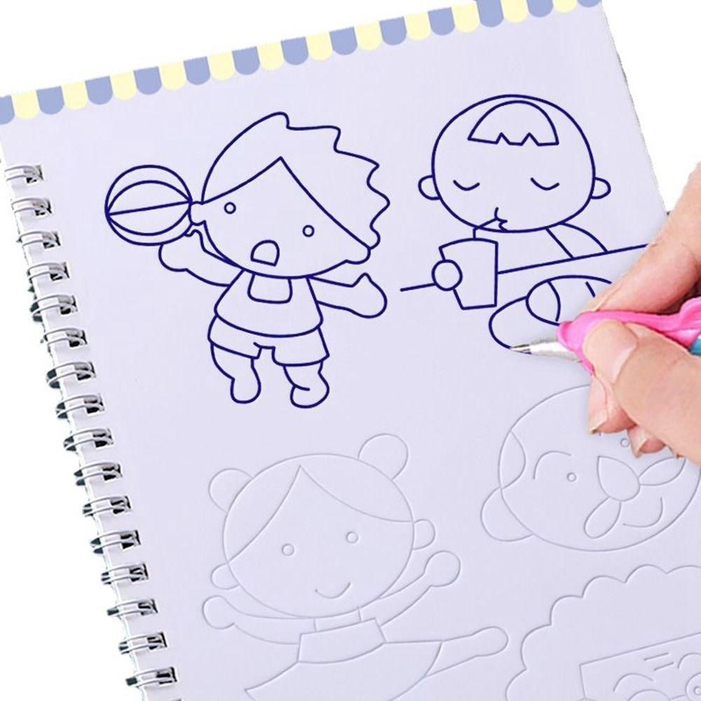 Reusable Groove Drawing Book 3D Learning Painting Copybook Calligraph Practice Book Children's