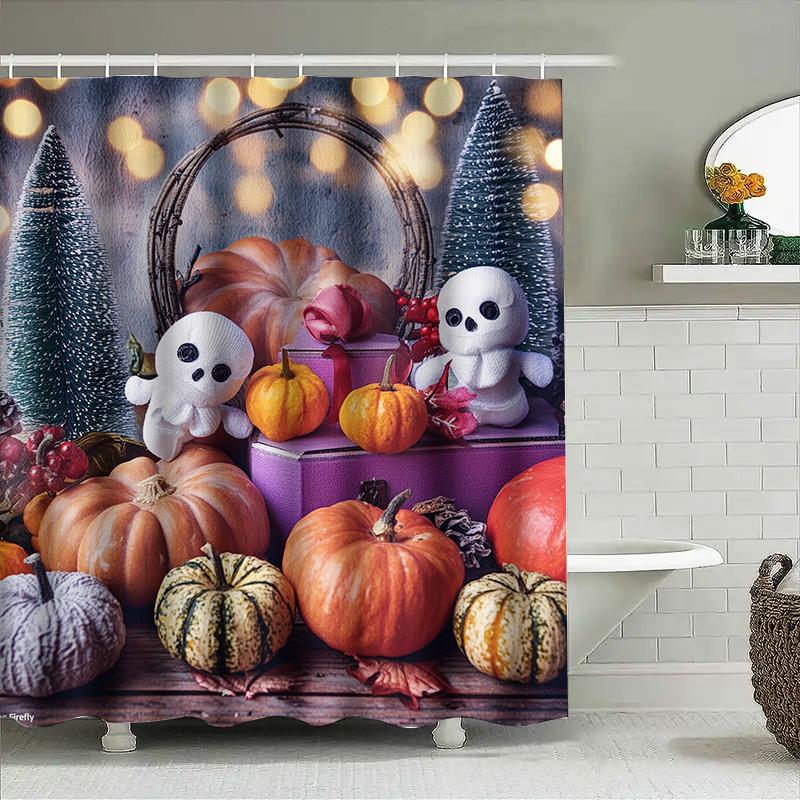 

Tuniu Halloween Pumpkin Decor Cute Ghosts Autumn Harvest Decor For Kids Room Living Room Backdrop W60H190(CM)-1 Pcs