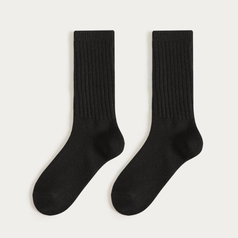 Wool Socks, Women's Mid-calf Socks, Autumn and Winter Thickened and Fleece Warm Cashmere Long Socks, Deodorizing Pile Socks