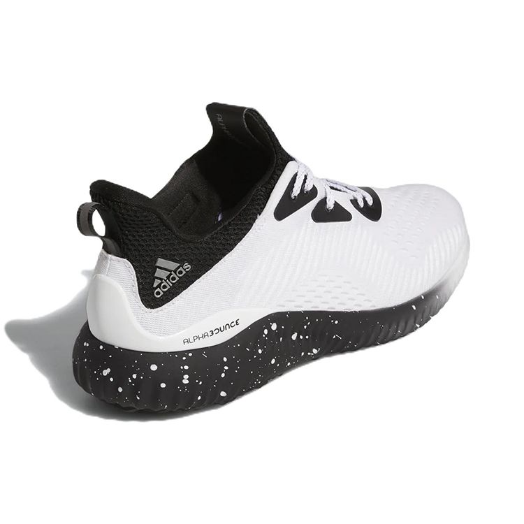 adidas Alphabounce 1 White Black Speckled Men Sneakers Cloud-White Iron-Metallic Core-Black HP2305