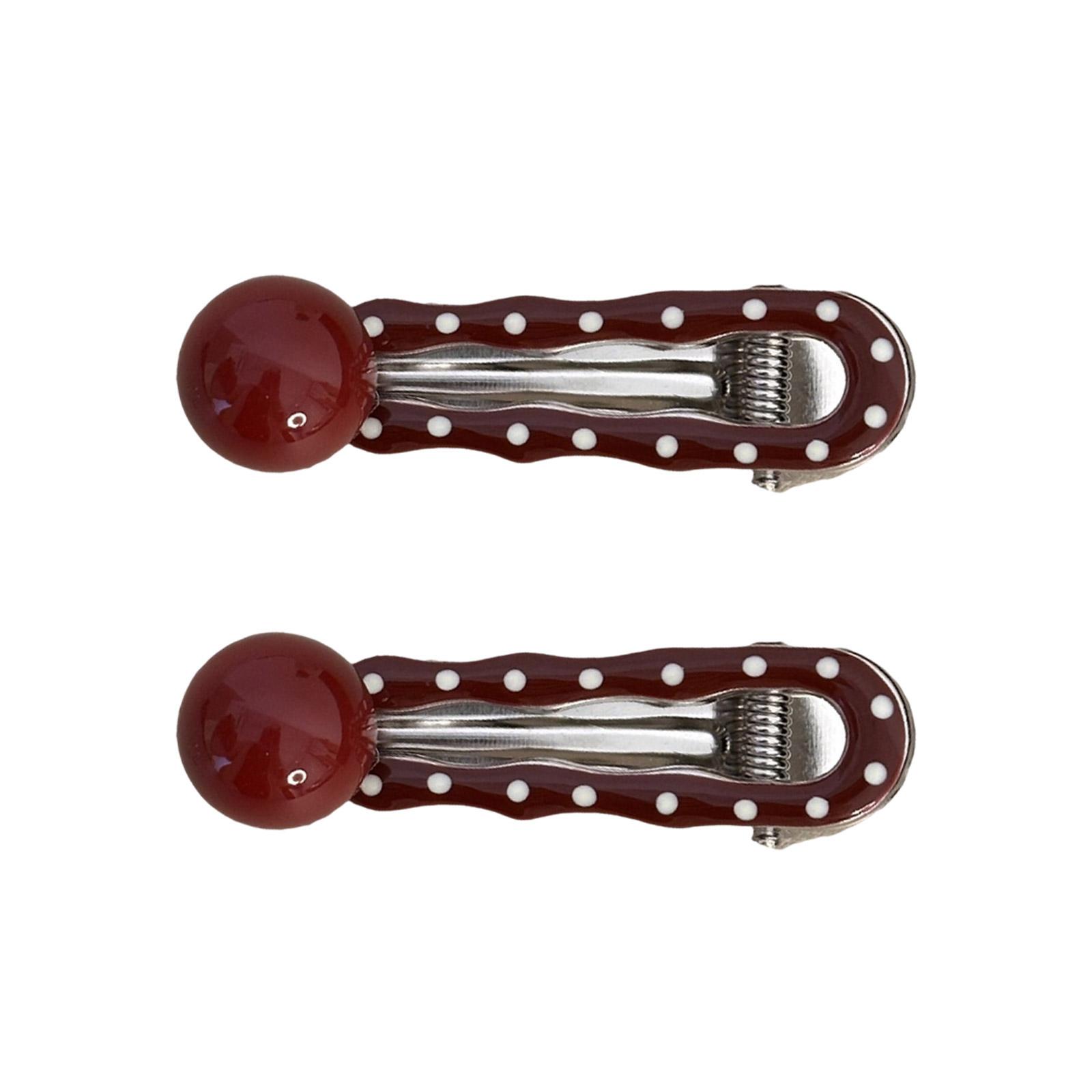 

Lovely Polka Dot Heart Hair Clip Durability Alloys Hairpins Sweet Styles Hairpin for Women and Girls F