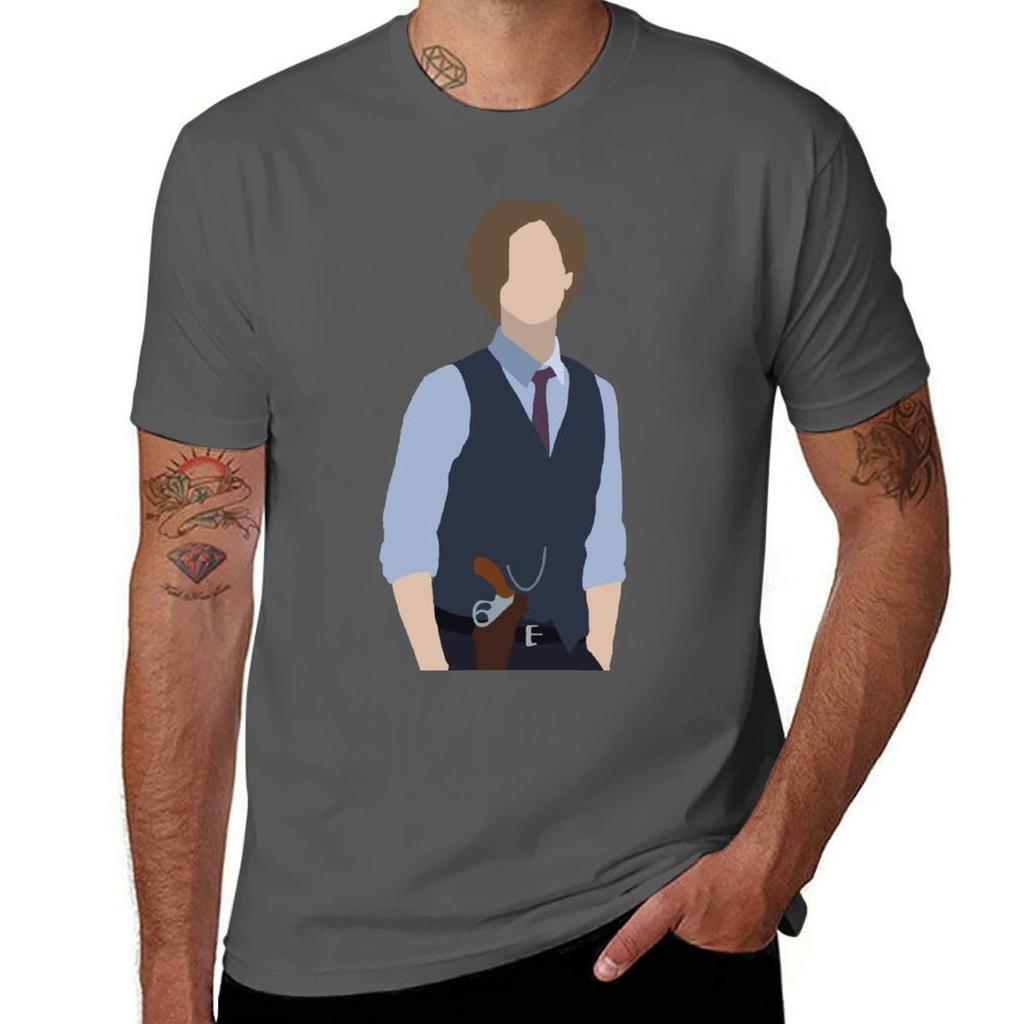 Dr Spencer Reid Silhouette Tshirt Basic Casual Wear Short Sleeve Top