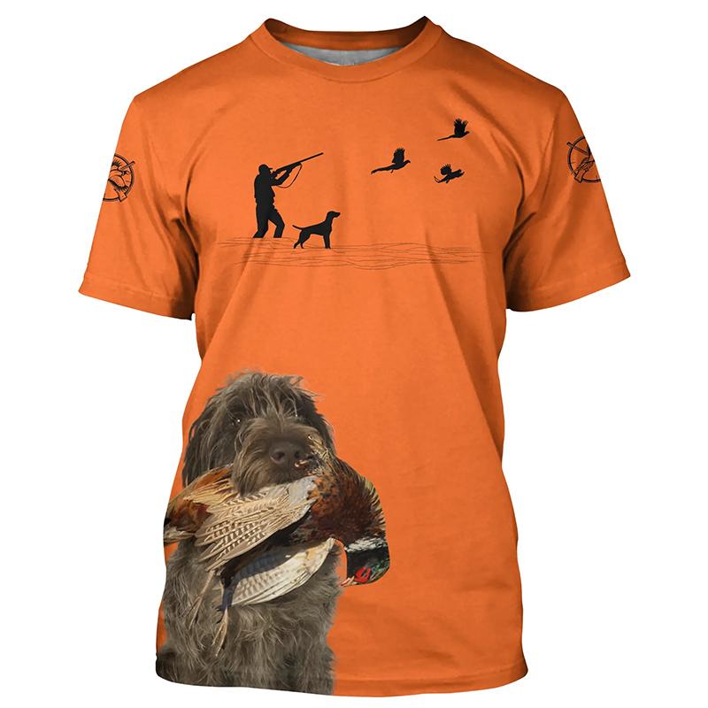 2024 Summer Casual Men's Short Sleeved T-shirt Hunting Animal Dog, 3D Casual T-shirt Fashion Short Sleeved Men's Clothing