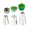 3pcs Grass Piping Nozzle Set 29 233 234 Stainless Steel Piping Tips For Cake, Pastry, Cupcake, Baking Tool, Decorating, Cream, Cookie, Kitchen Tools