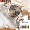 CURREN Damen Uhr Top Marke Luxus Lady Mädchen Armbanduhr Elegant Mode Stahlarmband Wasserdicht Lässig Weibliche Uhr 9095