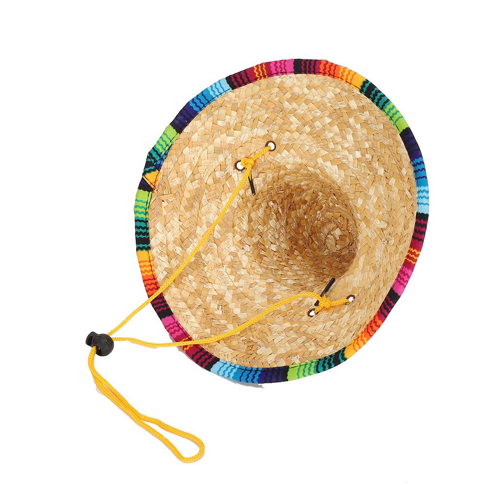 Mini Pet Dogs Straw Hat Sombrero Cat Dog Sun Beach Party Straw Hats for Dogs AccessoriesM