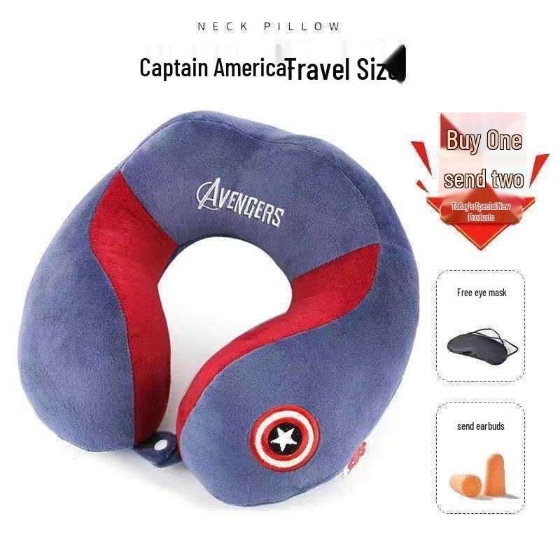 Cute U-Shaped Neck Support Pillow for Travel & Nap - Cartoon Design
