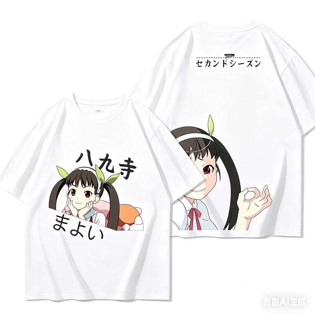 Monogatari Series Anime Lover Tshirt Year Round Clothing Personality Clothes Plus Size Unisex New Model Streetwear High Quality