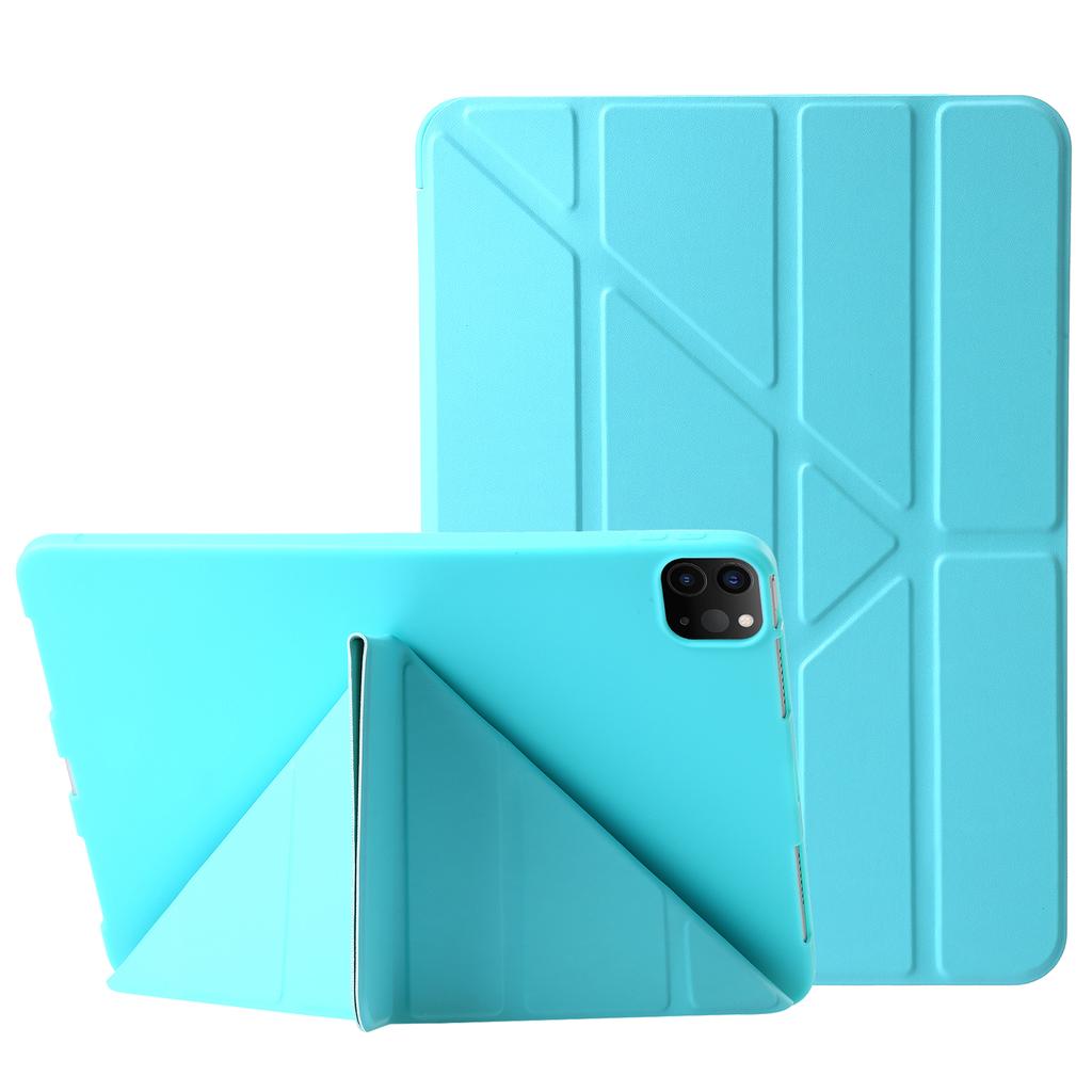 For iPad Pro 11 (2025)/11 (2024) Case Origami Stand PU Leather+Silicone Cover with Auto Sleep/Wake