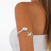 Adjustable Opening Women’s Arm Cuff Bracelet Punk Starfish Charm Geometric Iron Jewelry Gold Tone