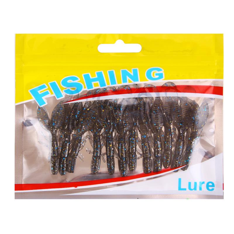 Crystal Silicone Soft Shrimp Lure, 5.5cm, 1.4g, 12pcs Fishing Bait Set