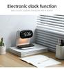 15W Contemporary LED Wireless Charging Bedside Lamp for Bedroom with 3-grade Brightness Night Light and Clock
