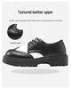 Herren Casual Britischer Stil Colorblock Lederschuhe mit dicker Sohle und Höhenerhöhung
