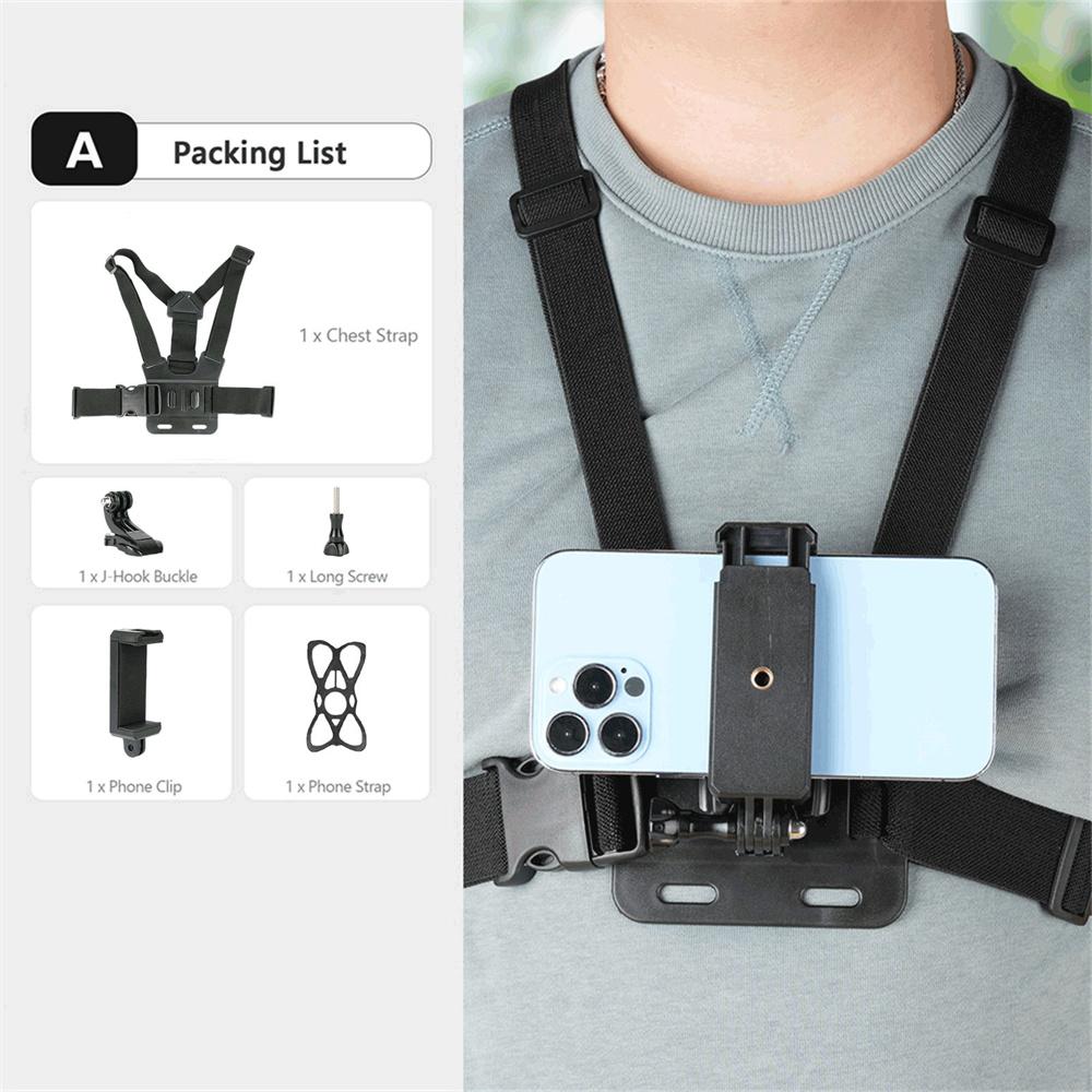 Chest Strap POV Rotate Phone Holder for Iphone Android Smartphone Belt Body Harness Mount for Gopro 12 11 10 9 8 Insta360 Camera 6