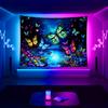 VIKAMA Dream Butterfly Forest Tapestry Living Room Bedroom Feature Wall Romantic Bohemian Ambiance Waterproof Machine Washable