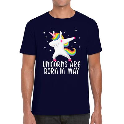 Los Unicornios Nacen en Mayo Unicornio Dabble Mes de Cumpleaños Divertido Camiseta Novedad Slogan para Hombre