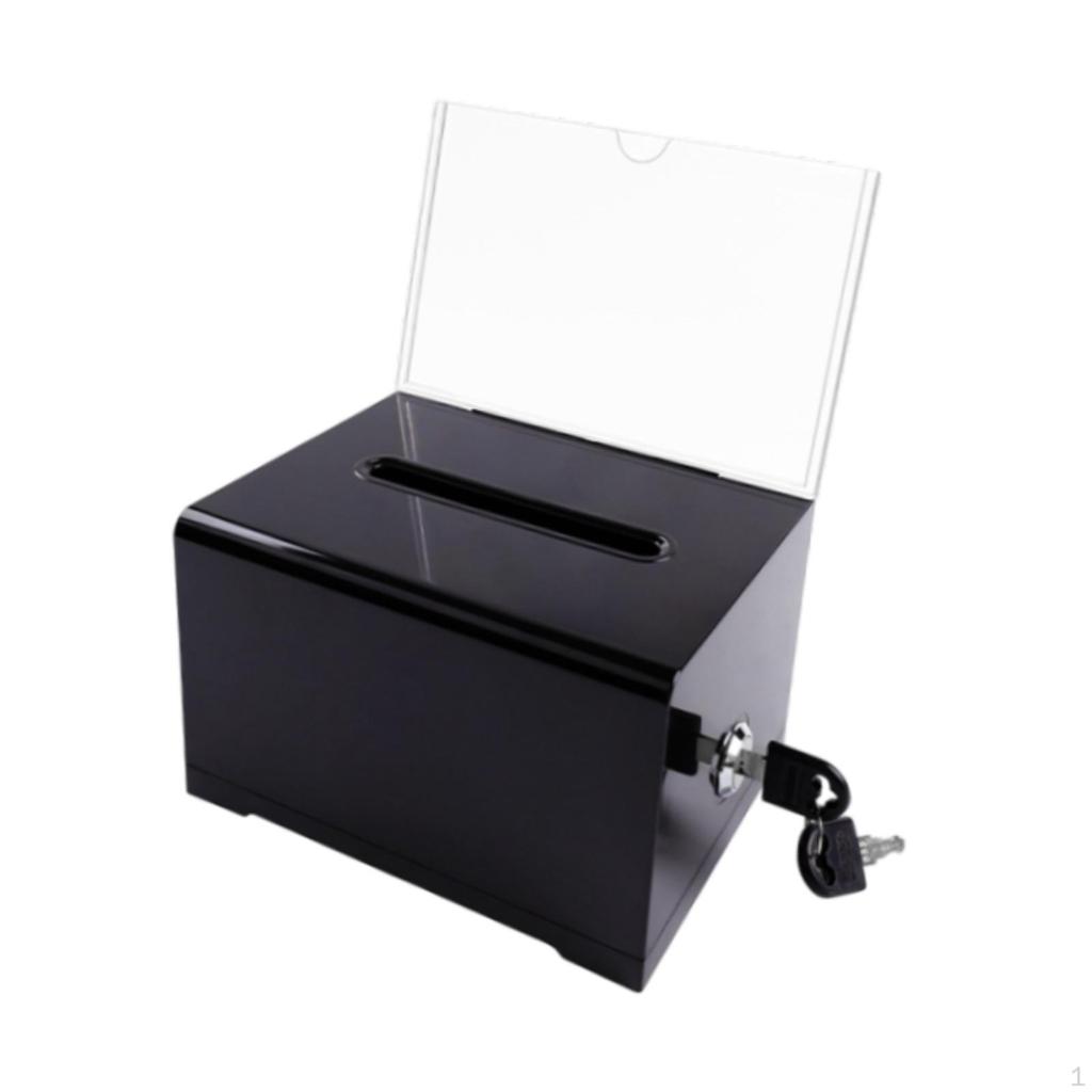Business Card Collection Box Acrylic Donation Case Multipurpose Storage Organizer for of