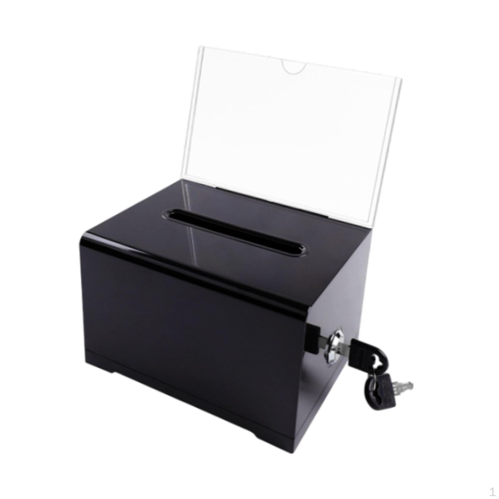 Коробка для сбора визиток акриловый футляр для пожертвований многоцелевой органайзер для хранения Black 1635₽