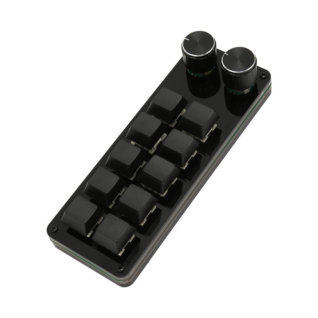 Programmable Keypad 10 Keys 2 Knobs Blue Switch Mechanical Hot Swappable Mini Keypad for Gaming Office Media