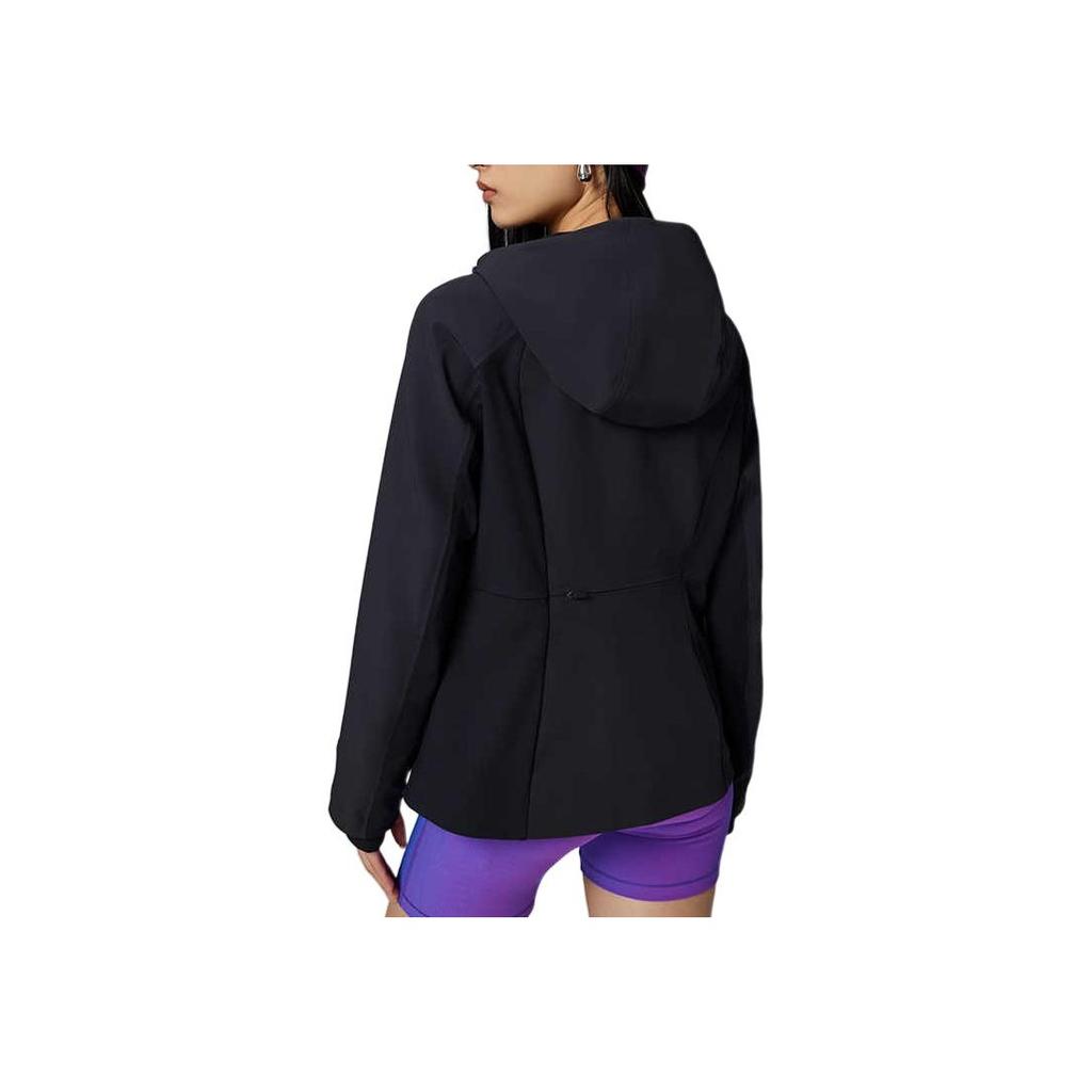 SAUCONY Hooded Solid Color Waterproof Windbreaker Women Jacket Black SC1240155A-BK01