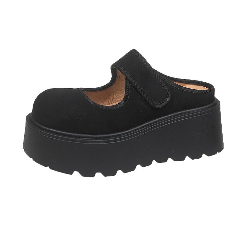 Spring New hoes Women Fashion Round Head Shallow Mouth Line with Waterproof Platform Wear-resistant Single Shoes