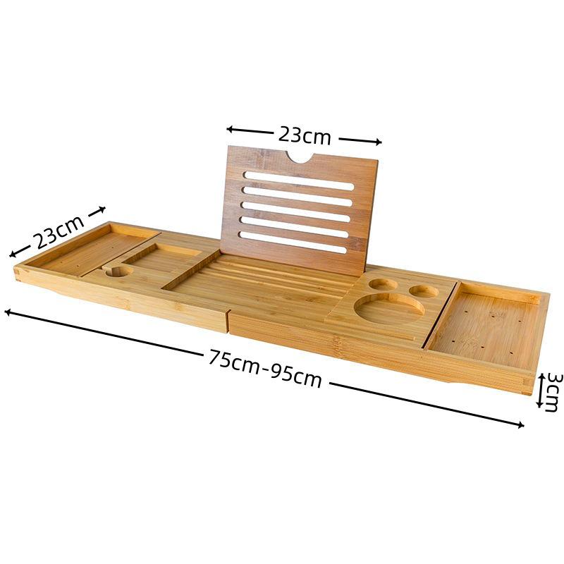 Extendable Wooden Bathtub Tray: Tablet, Book, Phone & Cup Holder