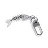 Simple Metal Fishbone Keychain Backpack Handbag Pendant Hanging Ornament