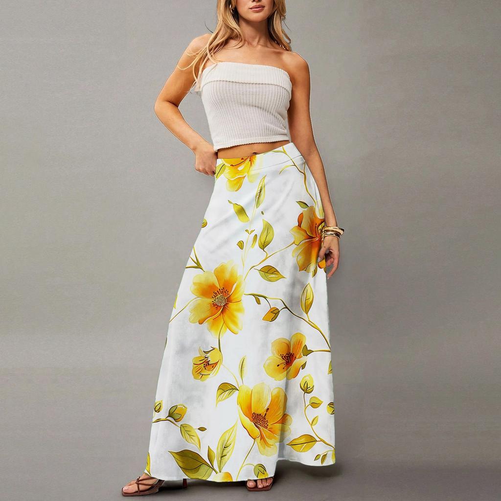Women's Flowy Maxi Dress Regular Casual Summer Bohemian Skirt