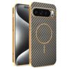 For Google Pixel 10 9 Pro XL Case Case New Electroplating Leather Carbon Fiber Fine Magnetic Ring Cover For Pixel 9A Fudna