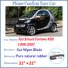 Car Front Wiper Blades For Smart Fortwo 450 Accessories 1998-2007 Durable Noise Reduction Windscreen Wipers Blades Strip Tools