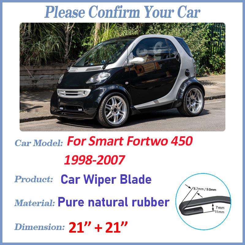 Car Front Wiper Blades For Smart Fortwo 450 Accessories 1998-2007 Durable Noise Reduction Windscreen Wipers Blades Strip Tools
