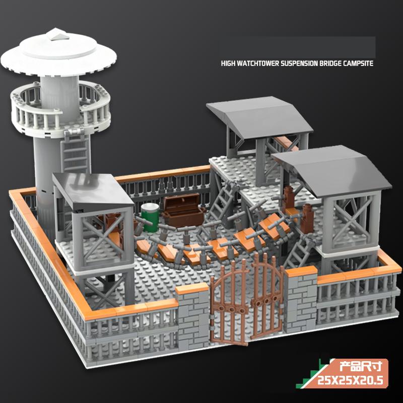 High-Quality Children'S High-Quality Building High-Quality Block Play sets Army style High-Quality Base High-Quality Prison Building design