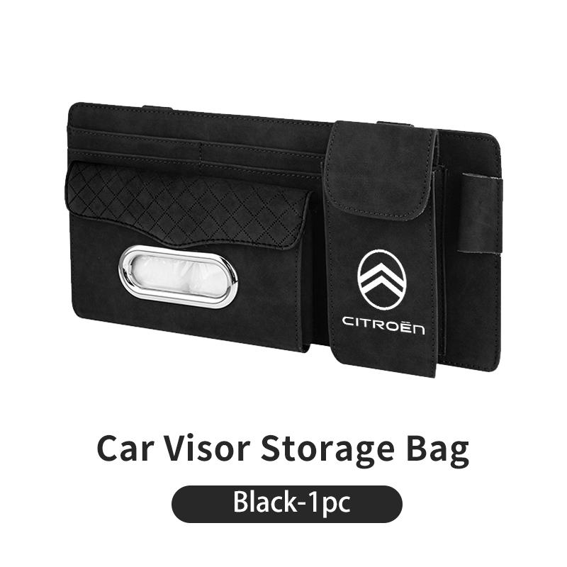 Car Sun Visor Tissue Glasses Card Ticket Pouch Storage Organizer For Citroen C4 C3 C5 C1 C2 C6 C4L DS3 DS4 Berlingo Picasso