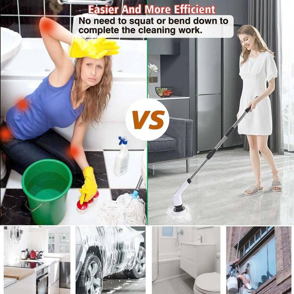 Cordless Electric Spin Scrubber Multipurpose Power Brush for Bathroom Toilet Kitchen Cleaning Remove Stains Mold Hair