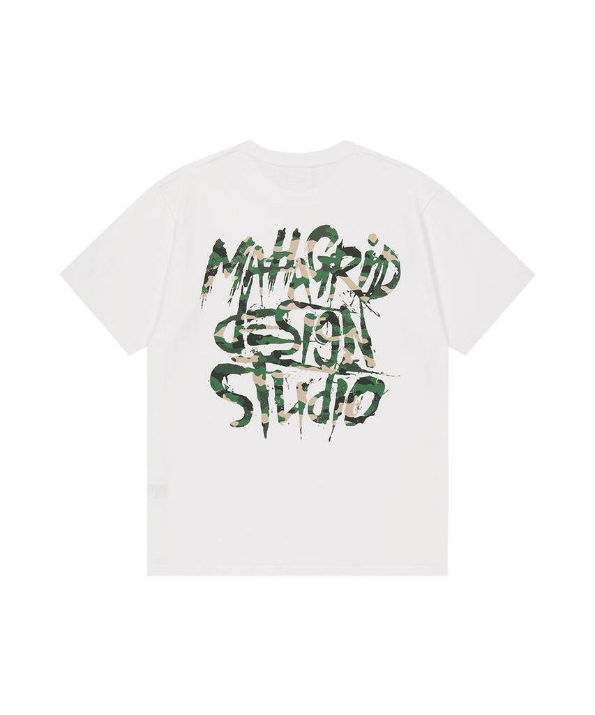 MAHAGRID Camo Slash Logo Tee White(Mg2Gmmt516A)